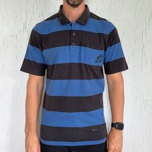 Emerica Men's Rugby Polo Large Blue & Black